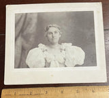 Photo on Board, Female named Daisy ?Rautier, Large Puff Sleeves and Ribbons Model