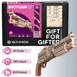 Mr.Playwood Mechanical Shotgun Rifle Puzzle-DIY Wooden 3D Model Construction Kit Model