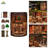 Miniature Dollhouse Kit DIY Book Nook 3D Wooden Assembly Craft for Teens Model