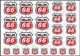 1/2 3/8 1/4 INCH PHILLIPS 66 RED MINI 25 DECAL SHEET HO SCALE DIORAMA MODEL Model