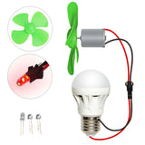 Mini Wind Turbine Motor Blades LED DIY Kit Power Alternative Energy GeneratorT7 Model