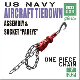 1/32 US Navy Aircraft Tiedown Assembly & Padeye Socket with One-Piece Chain Model