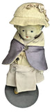 VTG Made in Japan Porcelain Doll Figurine Removable Clothes Hat on Metal Stand Model