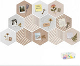12 Pack Hexagon Cork Board Tiles 11.8" Self Adhesive Wall Bulletin Board Model