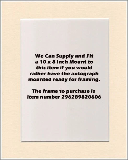 10x8" Cream Mount & Backing Board Fitted By Us For Your Signed Autograph Photo Model