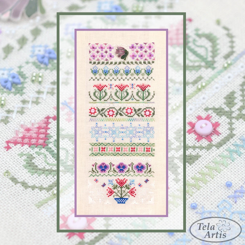DIY Cross Stitch Embroidery Kit Spring stitches Flower Style Sampler Craft Model