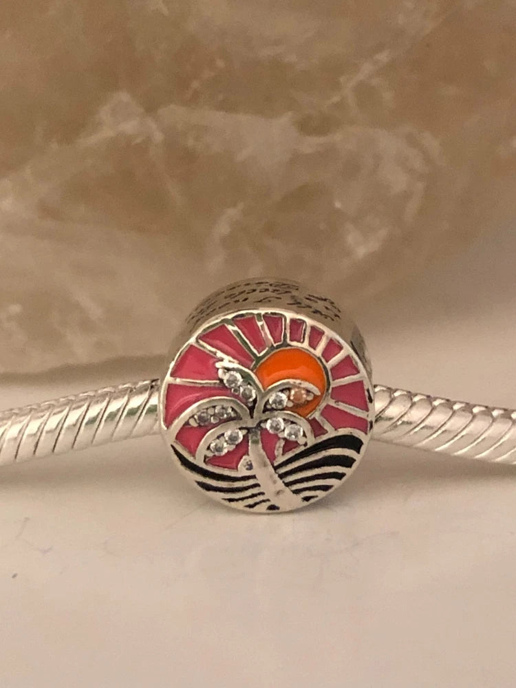 New 925 sterling silver Tropical Sunset Charm All I Need Is Paradise Charms
