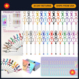 DIY Beadable Keychain Bars - 42/84/126 Pcs Bulk Craft Supplies with Bag & Thank Model
