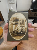 Antique Photo On Board Baseball Players Catcher Photo (F13) Model