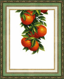 Cross Stitch "Sunny Oranges". Embroidery Kit. Unprinted ??anvas Crystal Art Model