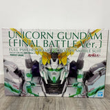 PG 1/60 Unicorn Gundam Final Battle Premium Bandai RX-0 Model Kit Green Frame Model