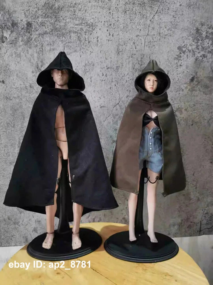 1/6 Medieval Warrior Collar Hooded Cloak Cape Mantle F 12'' Action Figure Custom Model
