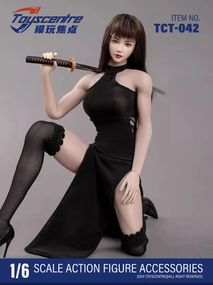 1/6 High Waist Hollow Double Split Strappy Dresses Model For 12" Action Figures Model