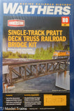 Walthers HO #933-4520 Single-Track Pratt Deck Truss Railroad Bridge 109'  (Kit) Model