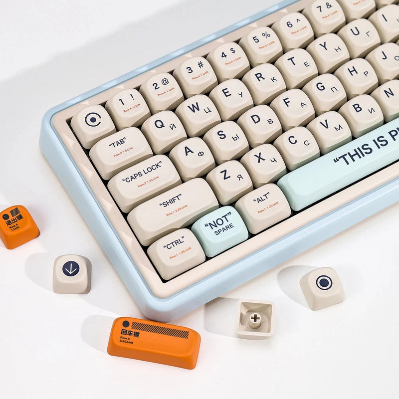 KBDiy KOA Profile PBT Keycaps 136-Key Set Russian/Korean/English Gaming Keyboard Model