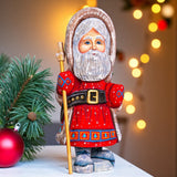 Hand Carved Santa Claus Figurine ¨C Christmas Decor for Mantel & Shelf Model