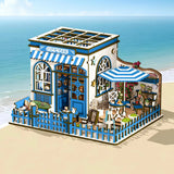 DIY Book Nook Kit, Coffee Shop, Miniature Dollhouse with LED, 3D Wooden Puzzle Model