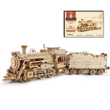 3D Wooden Puzzle For Adults, 1:80 Scale Mechanical Train Model Kits Model