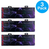 LVLUP Pro Gaming Keyboard with LED Backlit Keys - Rainbow RGB - 3 Pack Bundle Model