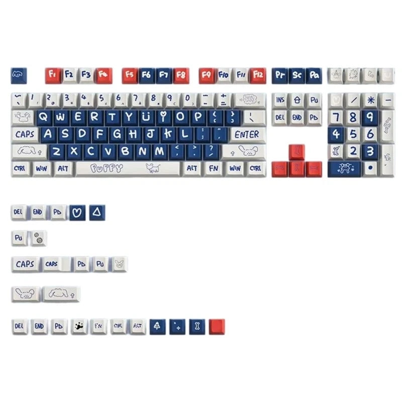 Replacement KeyCap Set 133Pcs PBT Heat Sublimation for Mechanical Keyboards Model
