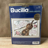 Vtg Bucilla Counted Cross Stitch Kit 41990 Language Love 7x5 Music Violin Fiddle Model
