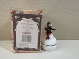 Vintage Flower Fairies Enesco Pewter Figurine On Bone China Covered Box 1989 Model