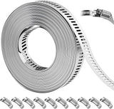 16FT DIY Hose Clamp Assortment Kit 304 Stainless Steel 10 Fasteners Worm Gear Pi Model