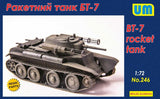 Rocket tank BT-7 Scale Plastic Model WW II UM 246 scale 1/72 Unimodel 246 Model
