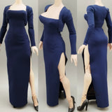 1:6 Blue  Short shirt +Strapless Slit Long Skirt Dress Fit 12" PH TBL Figures Model
