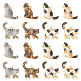 40Pcs Cat Hang Dangle Charms Enamel Pet for DIY Jewelry Earring Making Necklaces Charms