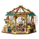 Wizardi Miniature Roombox Kit - Wooden Coffee Shop Dollhouse Kit Model