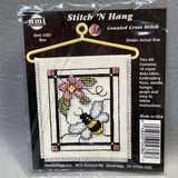 Counted Cross Stitch Kit 4382 Bee Stitch 'N Hang NMI NOS Flower Bumble Bee Model