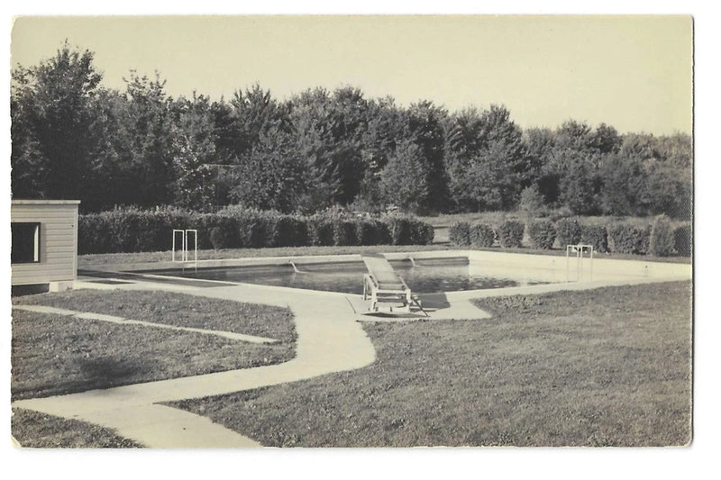 Outdoor Swimming Pool Photo Postcard Size Diving Board Ladders Model