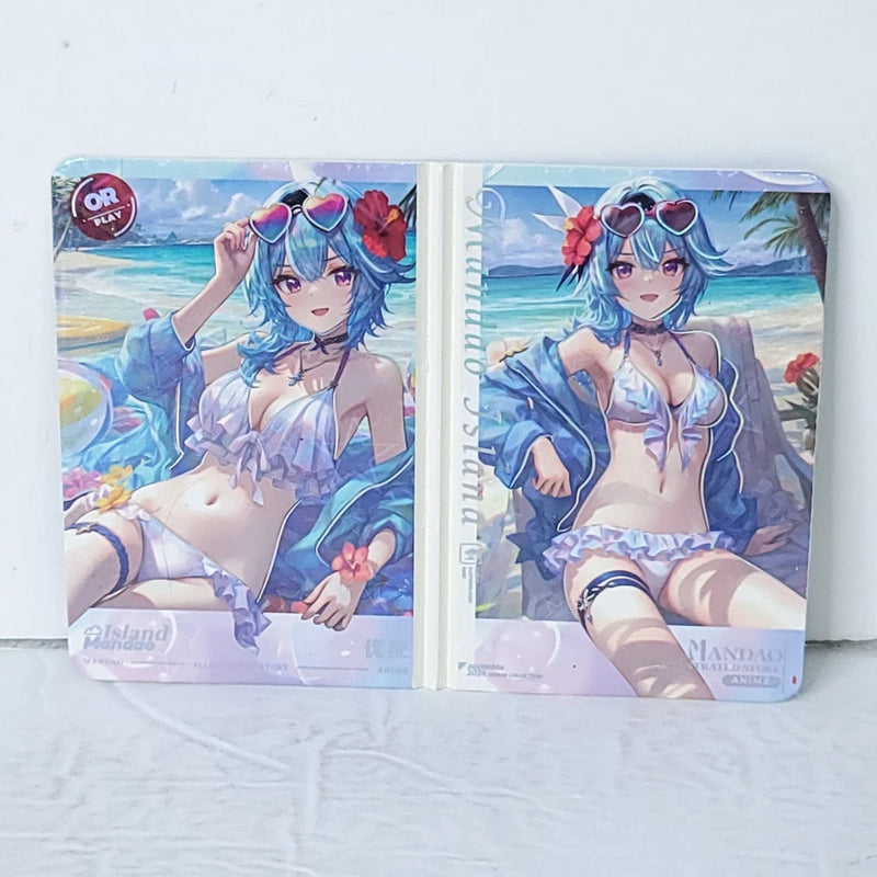 Eula Fold Double Premium Waifu Card Anime Girl Art Oversized Board A6 Model
