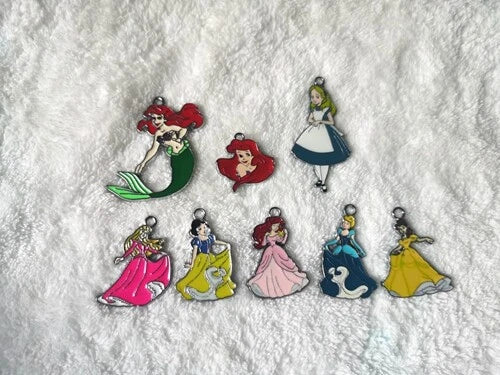 Lot cartoon princess Metal Charms DIY necklace Earrings Jewelry Making Pendants Charms