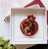 DIY Jewelry making kit "Garnet", Seed beaded brooch, Bead Embroidery Kit Model