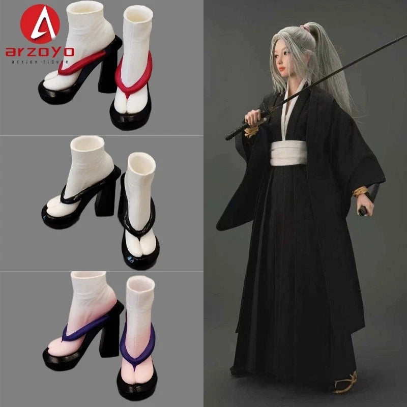 1/6 L-K-001 Female  Samurai Kimono Clogs Clothing Shoes Model Fit 12'' Figrues Model