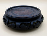 Asian Design Wood Display Footed Stand Pedestal for 3" Base Vase or Figurine Model