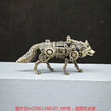 Brass Metal SciFi Mechanical Wolf Robot Animal Model Modern Military Decor Model