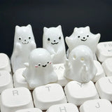 Unique White Ghostly Keycap Smooth with Lighting for Mechanical Keyboards Model