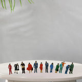 12x 1/87 Gifts Mini People Figurines for Micro Landscape Model Building Kits Model