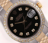 Rolex Datejust 36mm 18K Two-Tone Jubilee Diamond Bezel Black Diamond Dial Model