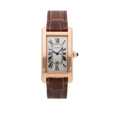 Cartier Tank Americaine Medium Model Rose Gold Auto Rectangle Watch W2620030 Model