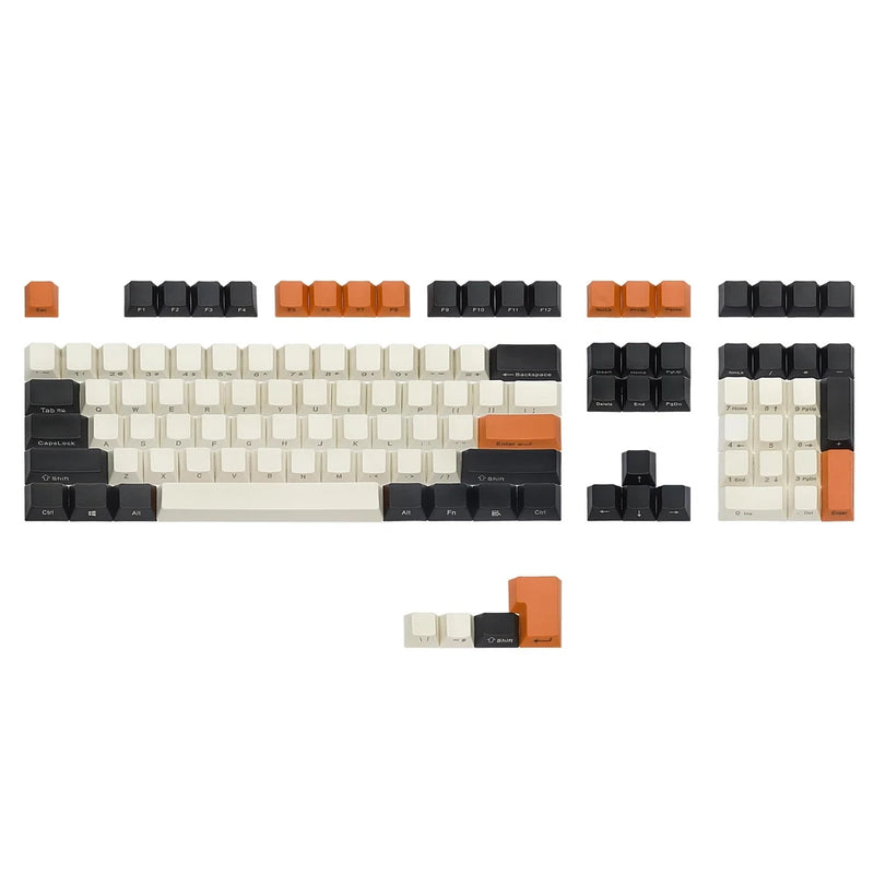 Side Printed Keycaps OEM Profile Thick PBT Carbon Keyset for MX Switches Model