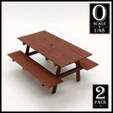 1:48 Scale "A" Frame Picnic Bench Kit x2 (unpainted wood) PNWM Model