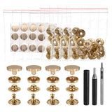 24Set Leather Snap Fasteners Kit 15mm Metal Snaps with 3 Setter Tools Gold Model