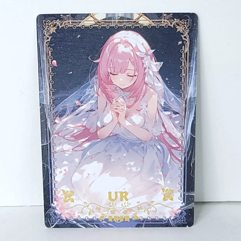 Elysia Praying White Dress Waifu Card Anime Girl Wall Art Oversized Board A5 Model