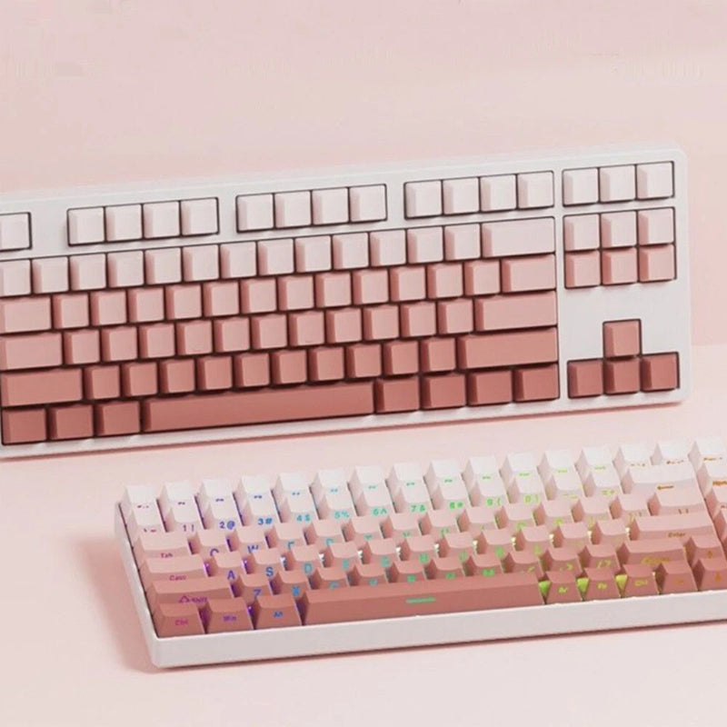 Blusher Red Gradient Doubleshot Side Print Shine Through PBT Keycap Set Model