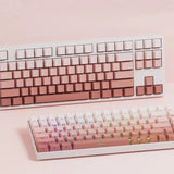 Blusher Red Gradient Doubleshot Side Print Shine Through PBT Keycap Set Model