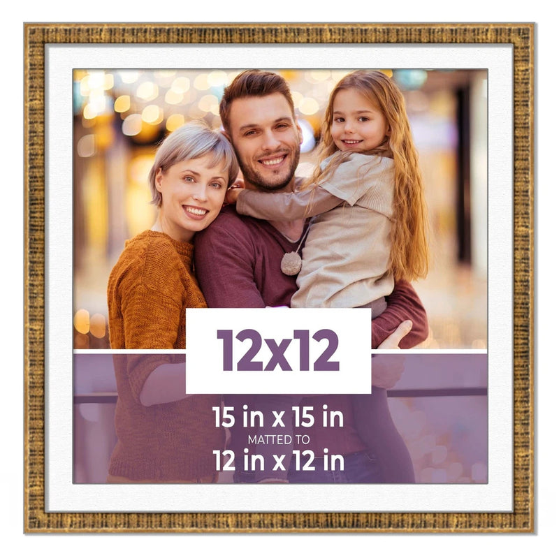 12x12 Frame Gold With White Picture Mat For 12x12 Photo - Gold 15x15 Frame To Di Model
